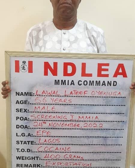  NDLEA arrests wanted kingpin, another Saudi-bound trafficker with cocaine in sandals