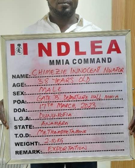 Businessman arrested as NDLEA intercepts cocaine, meth going to Vietnam, Brazil, Italy