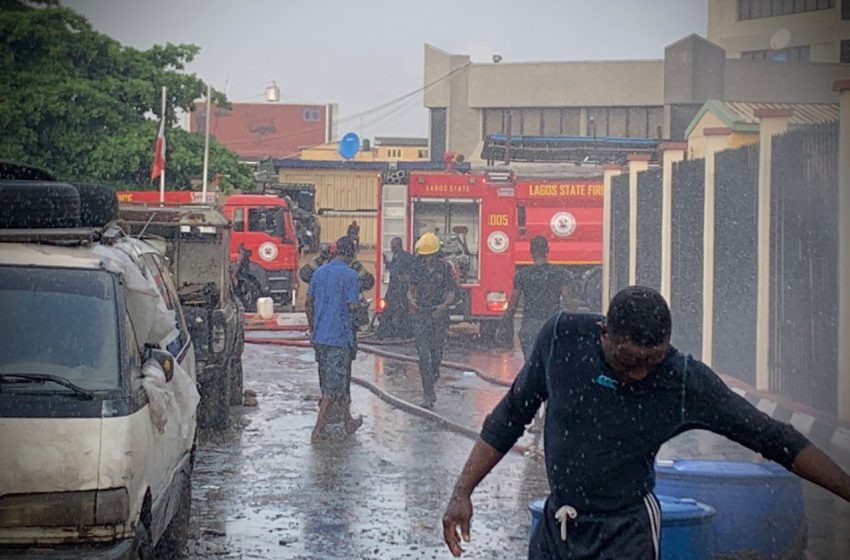  FIRE GUTS A SECTION OF NSCDC LAGOS COMMAND STORAGE FACILITY, SITUATION PUT UNDER CONTROL BY FIRE SERVICE
